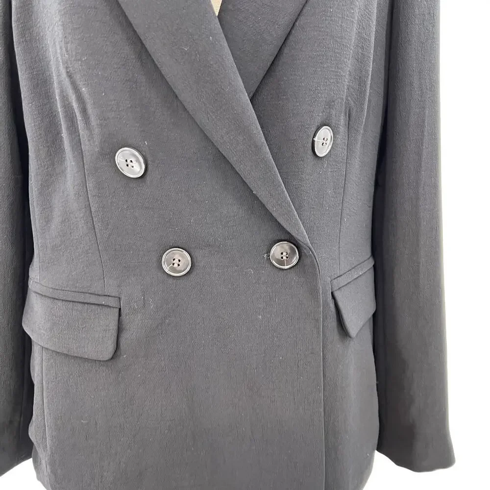 Madewell The Rosedale Blazer in‎ Crepe in Black Size 12